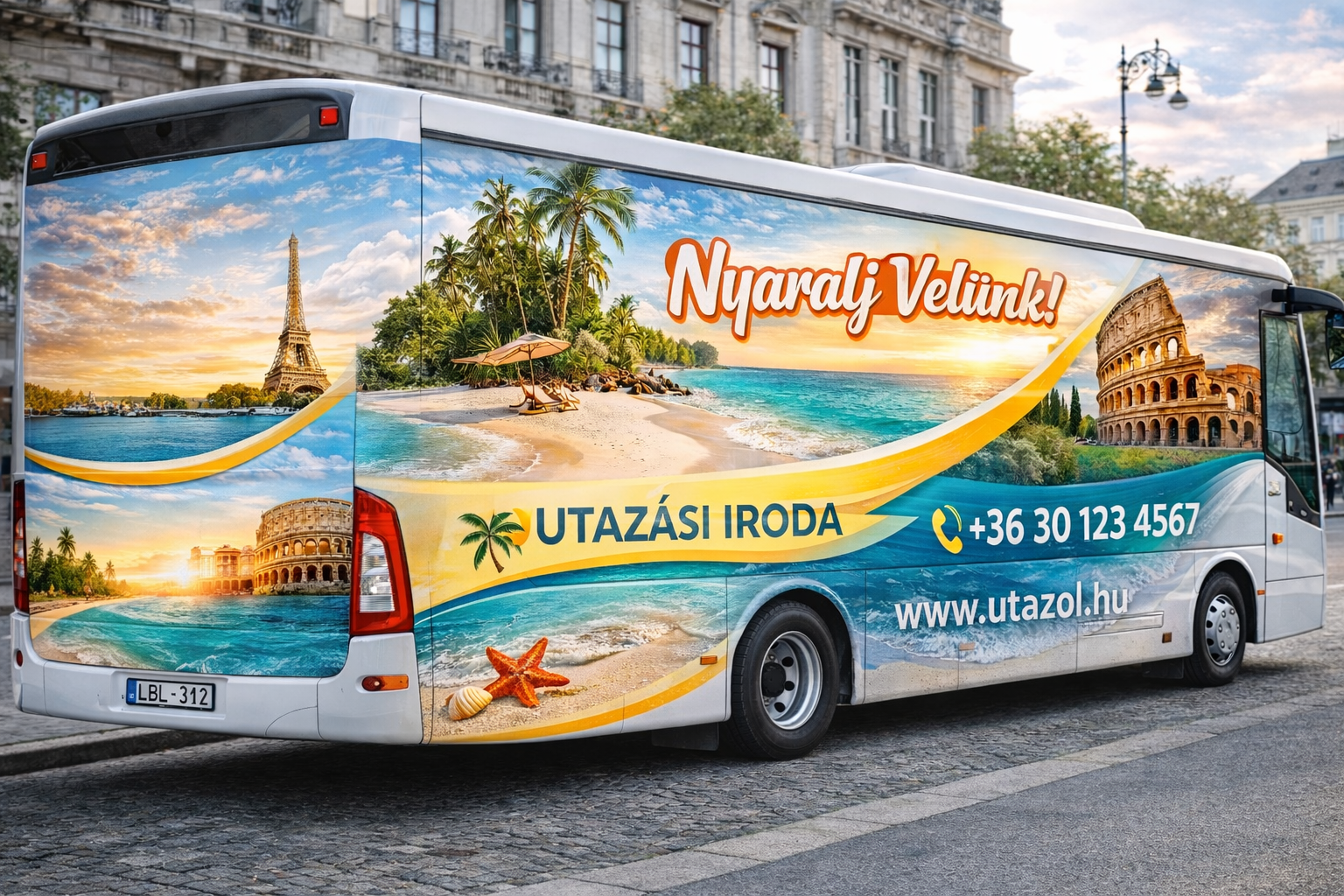 Busz nagyfelületű dekorálása